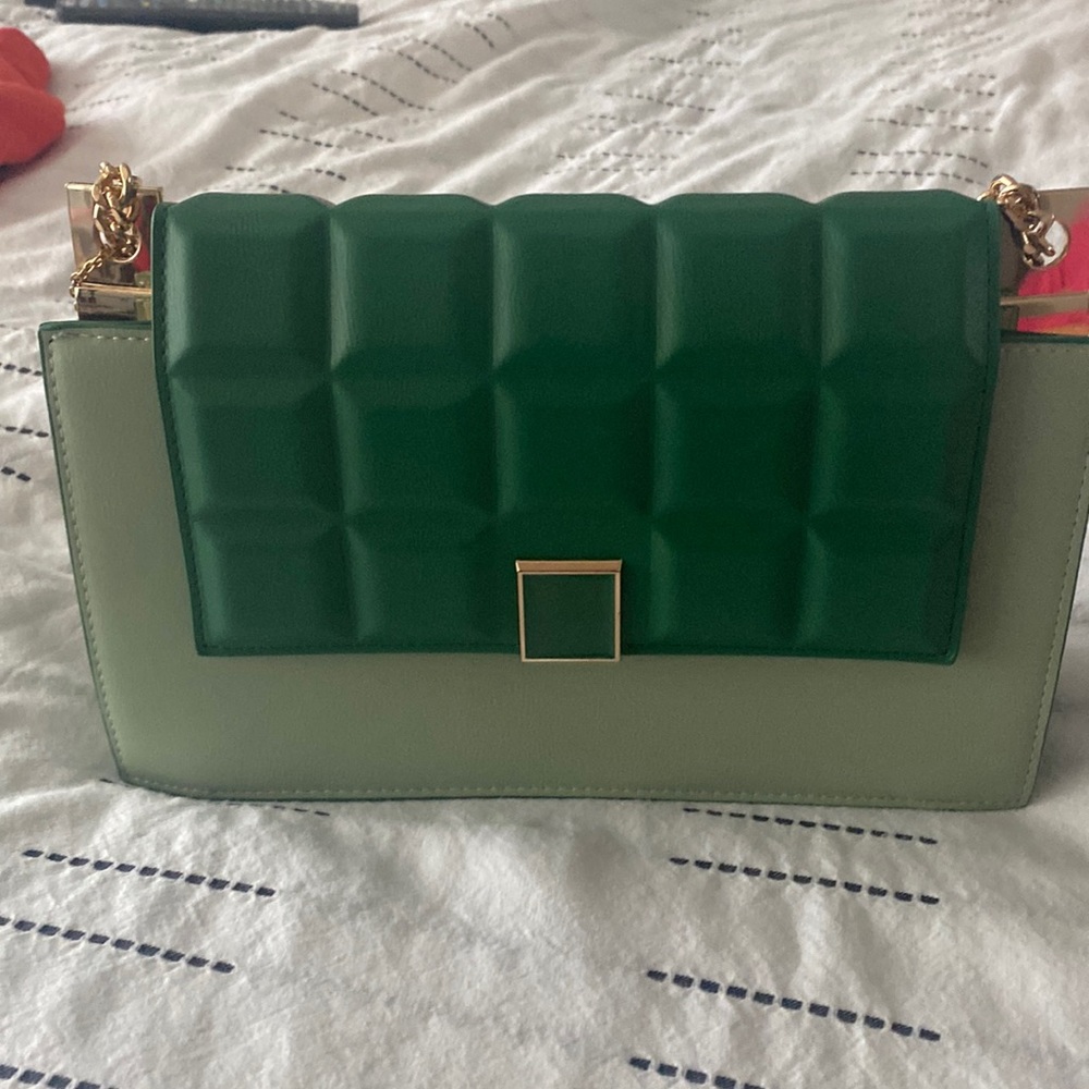 Alex*Max two tone green shoulder bag NWOT